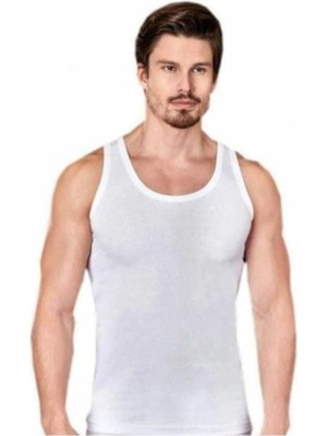 Berrak Beyaz Likralı Pamuklu Klasik Askılı Atlet 6 Lı-Beyaz-L