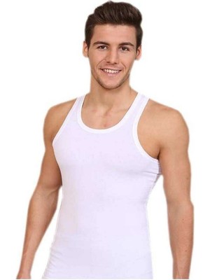 Berrak Ribana Erkek Atlet Klasik Penye %100 Pamuklu 6'lı-Beyaz-2xl