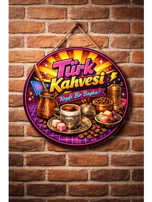 Mayeka Cafe Restoran Için Türk Kahvesi 80 Ler Kahve Duvar Kapı Tablo Süsü Ahşap Askılı Pano Tabela No 8