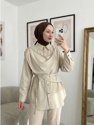 Foremia Omuz Toka Detay Aller Tunik-Taş -