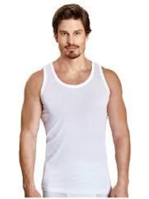 Berrak Erkek Penye Pamuklu Askılı Atlet 6 Adet-Beyaz-2xl