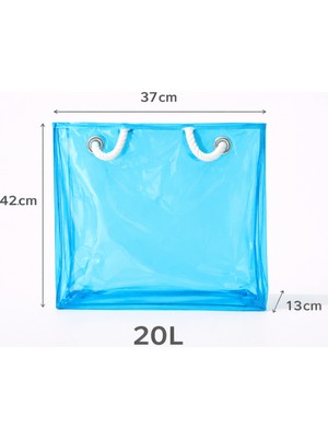 Neon Şeffaf Pvc Plaj & Günlük Tote Çanta 20LITRE Hacim – Halat Saplı Modern Tasarım