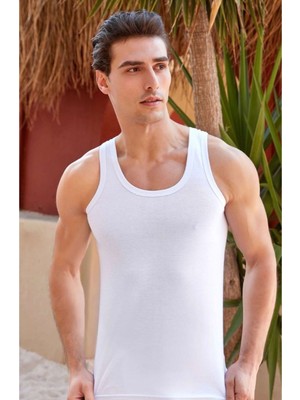 Berrak Formalı Beyaz Renk 6'lı (6 Adet) %100 Pamuk Erkek Atlet-Beyaz-2xl