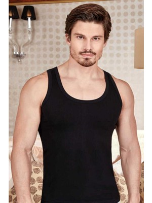 Berrak Erkek Siyah Likralı Elestan Atlet 3'lü Paket-Siyah-S