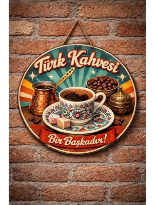 Mayeka Cafe Restoran Için Türk Kahvesi Retro Kahve Duvar Kapı Tablo Süsü Ahşap Askılı Pano Tabela No 12