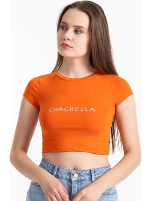 Mossta Coachella Basic Crop Turuncu