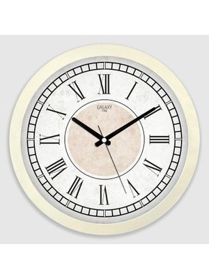Leaf Shop Premium Serisi Roma Rakamlı Modern Kadranlı Duvar Saati 35 cm Bej