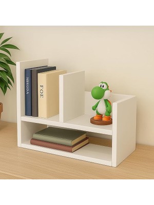 Leaf Shop Katlı Masaüstü Kitaplık | Modern Dekoratif Raf Ünitesi | Masaüstü Düzenleyici | Beyaz