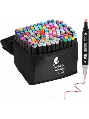 Leaf Shop Moringa 120'LI Çift Taraflı Art Marker Keçeli Kalem Seti Çantalı