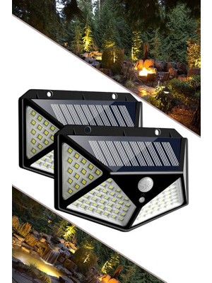 Leaf Shop Güneş Enerjili Hareket Sensörlü IP65 Suya Dayanıklı 100 LED Lamba 1410
