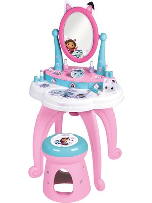 Leaf Shop - Gabby Makyaj Masası 2'si 1 Arada - Tabure + 12 Sahte Aksesuar Dahil - Döndürülebilir Ayna - 3 Yaşından Itibaren - 7600320254