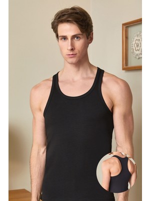 Berrak Erkek Pamuk Elestan Likralı Rambo Sporcu Atlet 3 Adet-Siyah-L