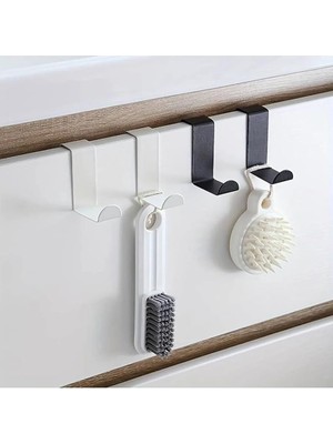 Leaf Shop Banyo Siyah Askılık Kapı Arkası Bornoz Askılığı Mutfak Banyo Askılığı Havlu Askılığı Elbise Askılık 4 Lü