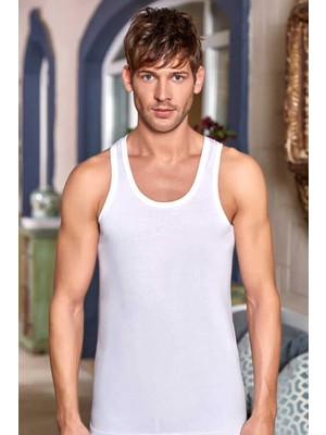 Berrak 3'lü Erkek Pamuklu Penye Atlet-Beyaz-L