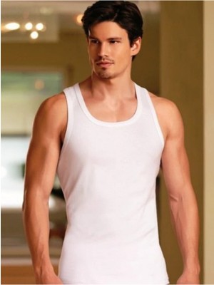 Berrak Berrak, 6'lı Paket Erkek Klasik Atlet %100 Pamuklu-Beyaz-Xl