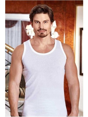 Berrak  1020 Beyaz Formalı Erkek 3'lü Paket Özel Dikişli Atlet %100 Pamuk-Beyaz-3xl