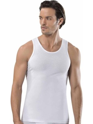 Berrak Formalı Erkek Özel Dikişli Atlet 6'lı-Beyaz-3xl