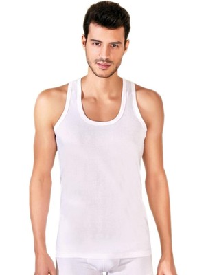 Berrak 1'li Paket 1004 Erkek Askılı Atlet %100 Pamuklu-Beyaz-3xl