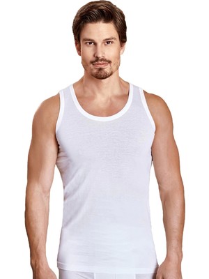 Berrak 6 Adet %100 Pamuk Klasik Erkek Atlet-6 Adet Beyaz-3xl