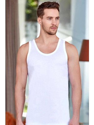 Berrak Erkek Beyaz Klasik Pamuk Askılı Atlet 1004 6'lı-Beyaz-3xl