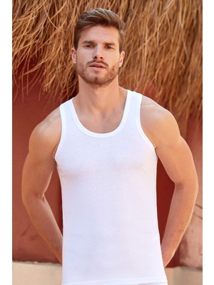 Berrak %100 Pamuk Beyaz Erkek Atleti 3'lü Paket Rahat Kesim Esnek Kumaş 3xl
