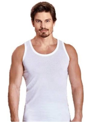 Berrak 3lü Paket Formalı Özel Dikişli Pamuklu Atlet-Beyaz-3xl