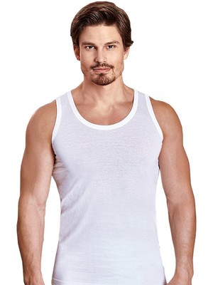 Berrak Erkek Beyaz Askılı Pamuklu Klasik Atlet 3'lü-Beyaz-3xl