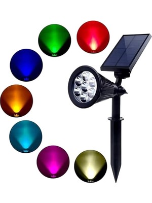 Leaf Shop Güneş Enerjili Renk Değiştiren 7 Ledli Bahçe AYDINLATMA/GT-SL04