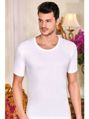 Berrak 1002 Erkek Yarım Kollu Fanila %100 Pamuk 3 Lü Paket-Beyaz-Xl