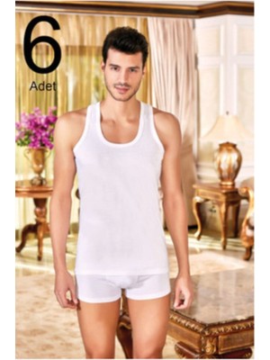 Berrak Erkek Beyaz Pamuk Atlet 6 Lı  1004-BEYAZ-3XL