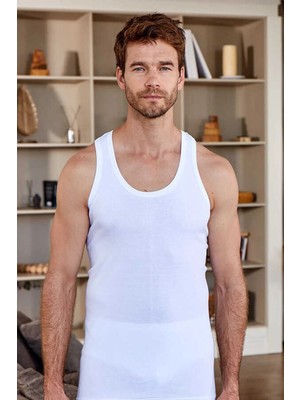 Berrak Erkek Beyaz 6'lı Paket %100 Pamuk Klasik Penye Atlet-Beyaz-3xl