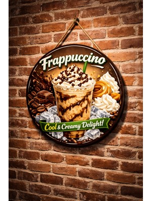 Mayeka Cafe Restoran Için Frappuccino Kahve Duvar Kapı Tablo Süsü Ahşap Askılı Pano Tabela No 4