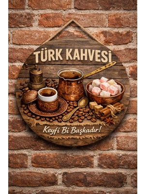 Mayeka Cafe Restoran Için Türk Kahvesi Kahve Duvar Kapı Tablo Süsü Ahşap Askılı Pano Tabela No 30