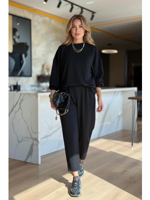 Mossta Rahat Kesim Viskon Iki Iplik Ikili Takım - Siyah