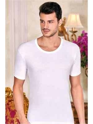 Berrak Erkek Yarım Kollu Fanila %100 Pamuk 2 Li Paket-Beyaz-S