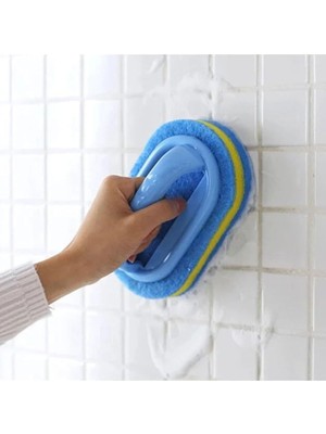 Leaf Shop Dayanıklı Sünger Fırça 3 Katlı Lavabo Mutfak Banyo Bulaşık Yıkama Fırçası 3 Katlı Fırça