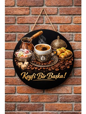 Mayeka Cafe Restoran Için Türk Kahvesi Kahve Duvar Kapı Tablo Süsü Ahşap Askılı Pano Tabela No 33