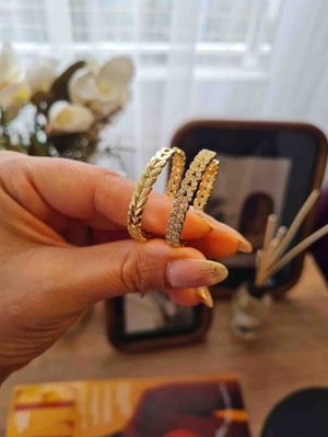 Xuping Jewelry Çift Taraflı Gold Halka Küpe