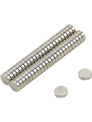 Leaf Shop Adet 5x2 mm Yuvarlak Güçlü Neodyum Mıknatıs (Çap 5 mm Kalınlık 2 Mm)