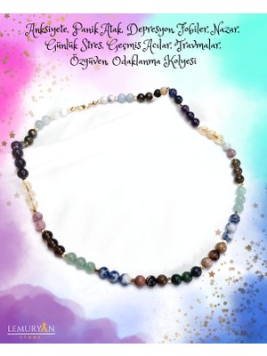 Herkimer Doğaltaş Anksiyet - Panik Atak - Fobi - Depresyon Şifa Enerjisi Kolyesi