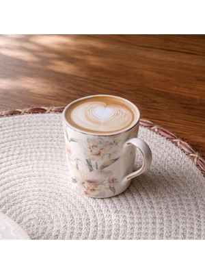Evidea Kitchen Flowery Kupa - Beyaz - 240 ml