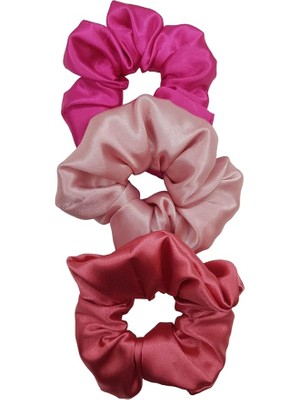 Leaf Shop Vakti Saten Saç Tokası Scrunchie Toka 3 Adet (Karışık5)