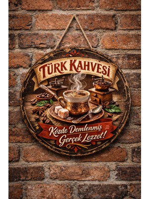 Mayeka Cafe Restoran Için Türk Kahvesi Kahve Duvar Kapı Tablo Süsü Ahşap Askılı Pano Tabela No 5