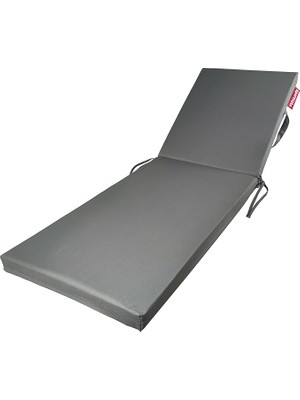 Leaf Shop Fermuarlı Plaj ve Şezlong Minderi Su Geçirmez Kumaş Katlanır ve Yıkanabilir Kılıf Gri 60X180X5