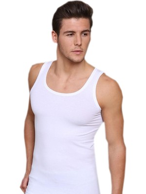 Berrak Erkek Beyaz Likralı Atlet ELF568BER1030-BEYAZ-S