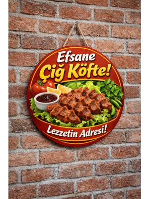 Mayeka Çiğ Köfte Dükkanı Için Duvar Kapı Tablo Süsü Ahşap Askılı Pano Tabela No 15