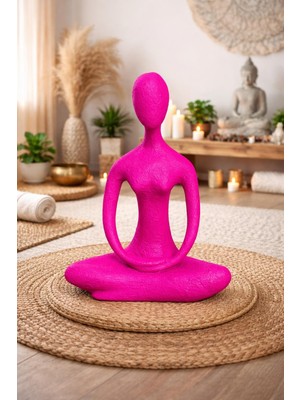 Renkli Fırça Yogacı Kız Polyester Biblo Hediyelik