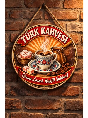 Mayeka Cafe Restoran Için Türk Kahvesi Retro Kahve Duvar Kapı Tablo Süsü Ahşap Askılı Pano Tabela No 7