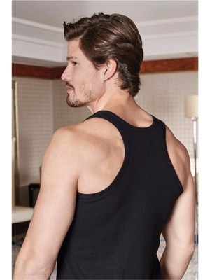 Berrak 1029 Likralı Pamuk Sporcu Erkek Atlet-Siyah-Xl