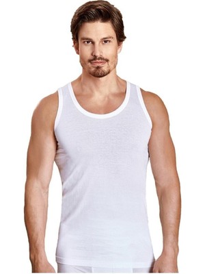 Berrak Erkek Beyaz 9'lu Paket Askılı Atlet-Beyaz-4xl